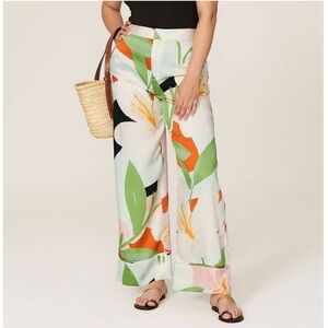 Great Jones Pants Wide Leg Multi Floral size 4 coastal Beachy resortwear Flowy‎